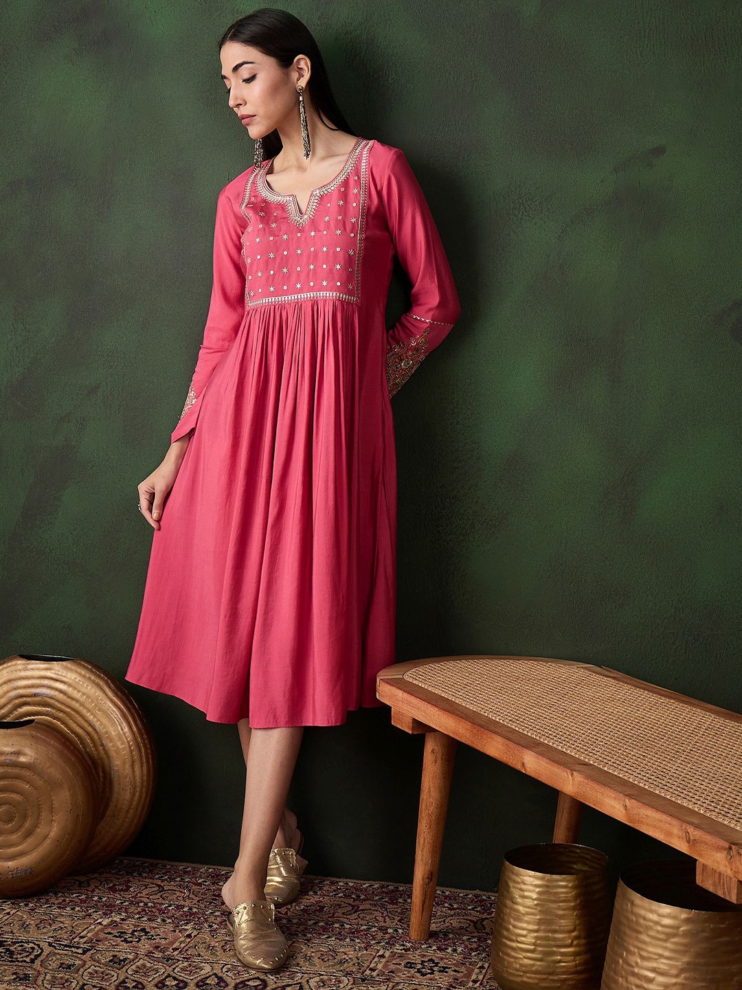 

Sangria A-line Flashionable Dress, Pink