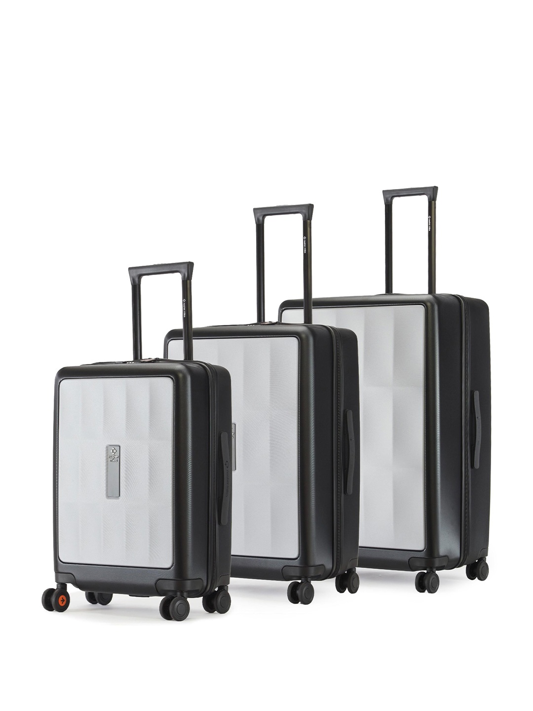 

Nasher Miles Zanzibar Polycarbonate Set of 3 S/M/L Grey Black Trolley Bags (55-65-75 cm)