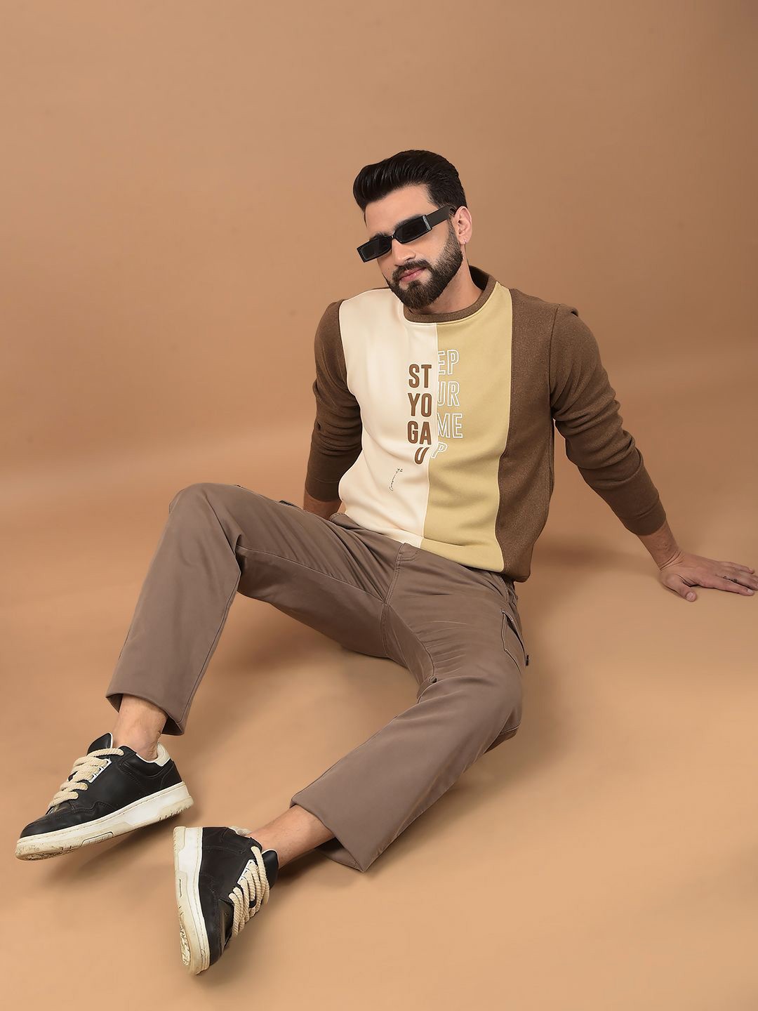 

Crimsoune Club Men Printed Sweatshirt, Brown