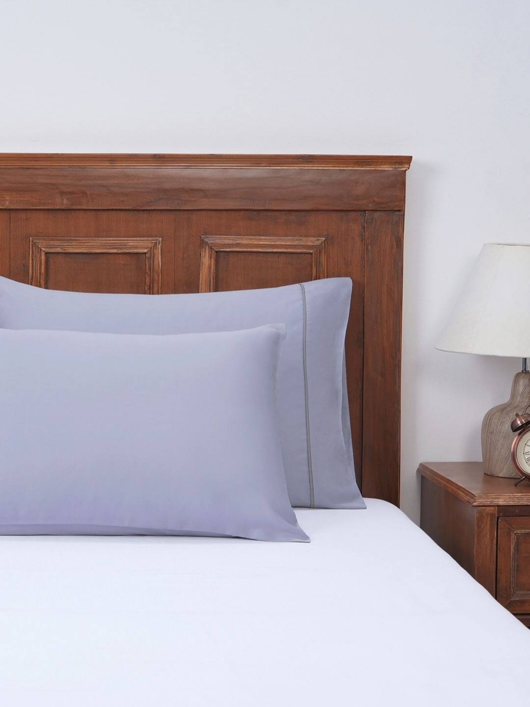 

MASPAR Blue 2 Pieces Solid Pure Cotton Rectangle Pillow Covers