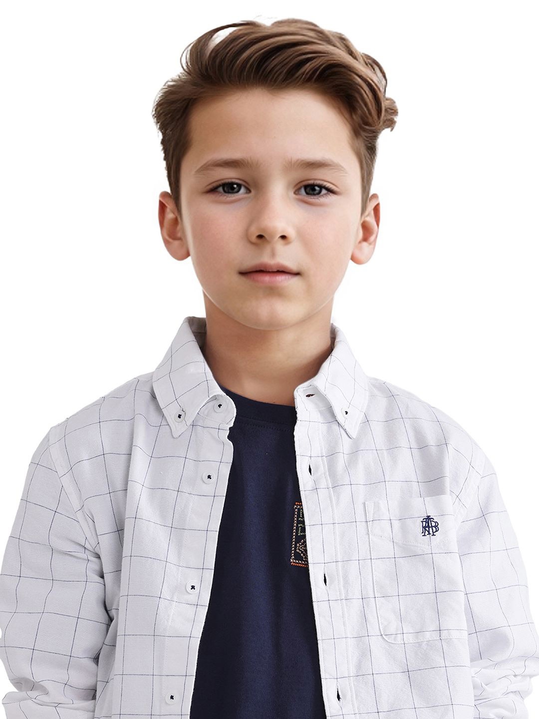 

Rare Ones Boys Button Down Checked Shirt, White