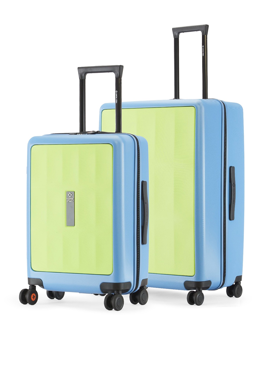 

Nasher Miles Zanzibar Polycarbonate Set of 2 S/M Green Blue Trolley Bags (55-65 cm)