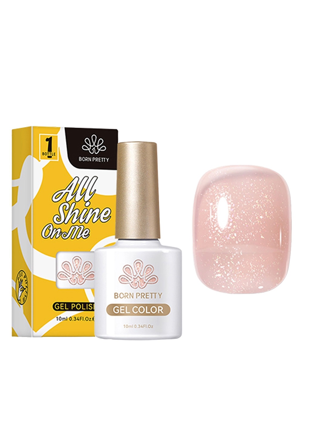 

BORN PRETTY All Shine On Me Glitter Gel Nail Polish - 10 ml - JN64, Nude