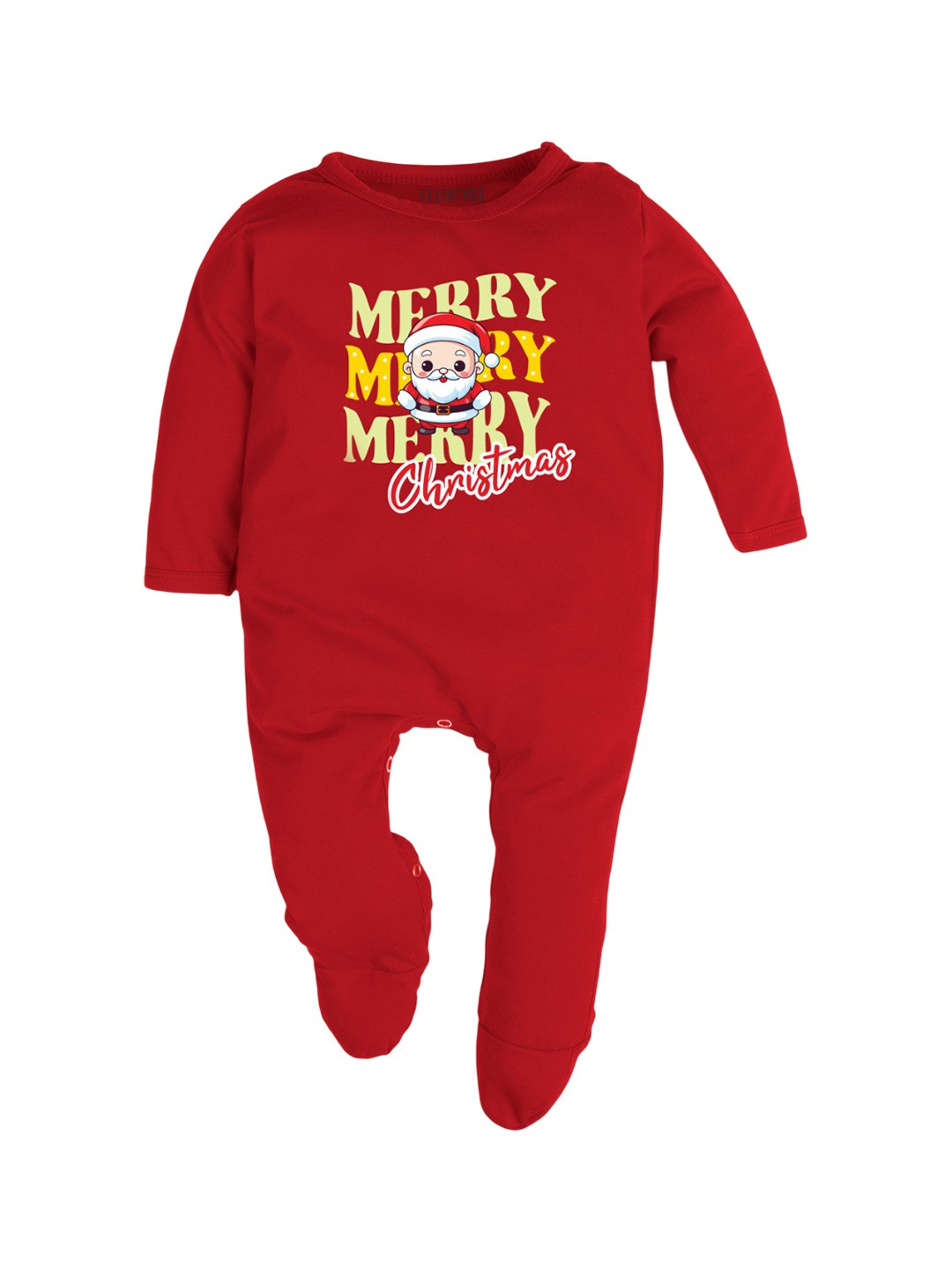 

FFLIRTYGO Infants Printed Pure Cotton Sleepsuit, Red
