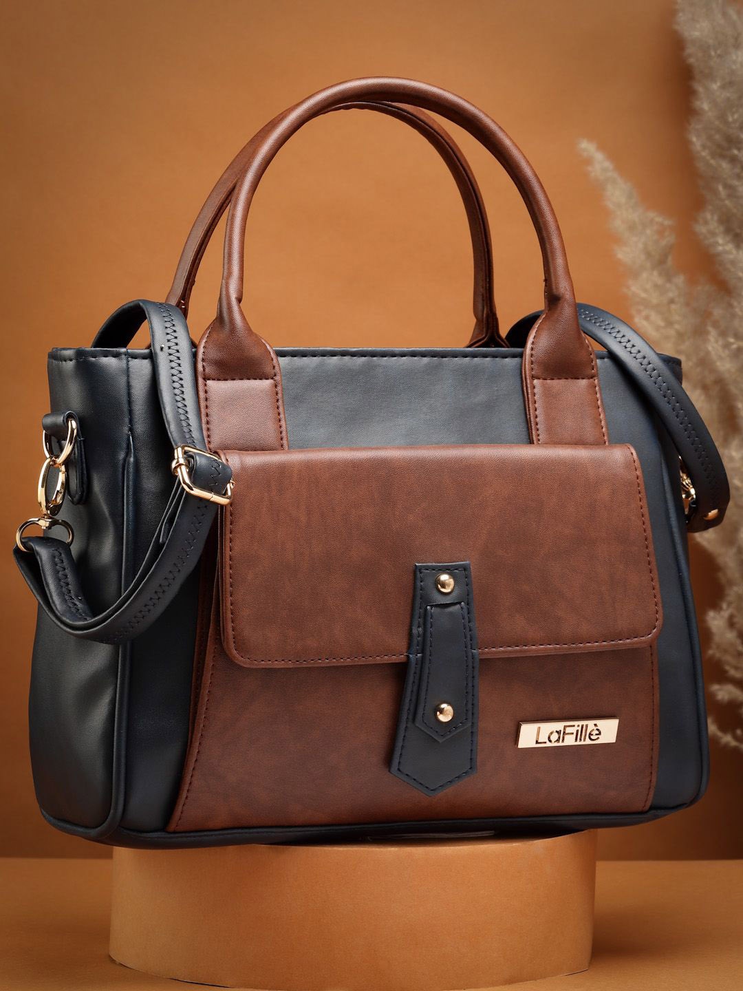 

LaFille PU Structured Handheld Bag, Blue