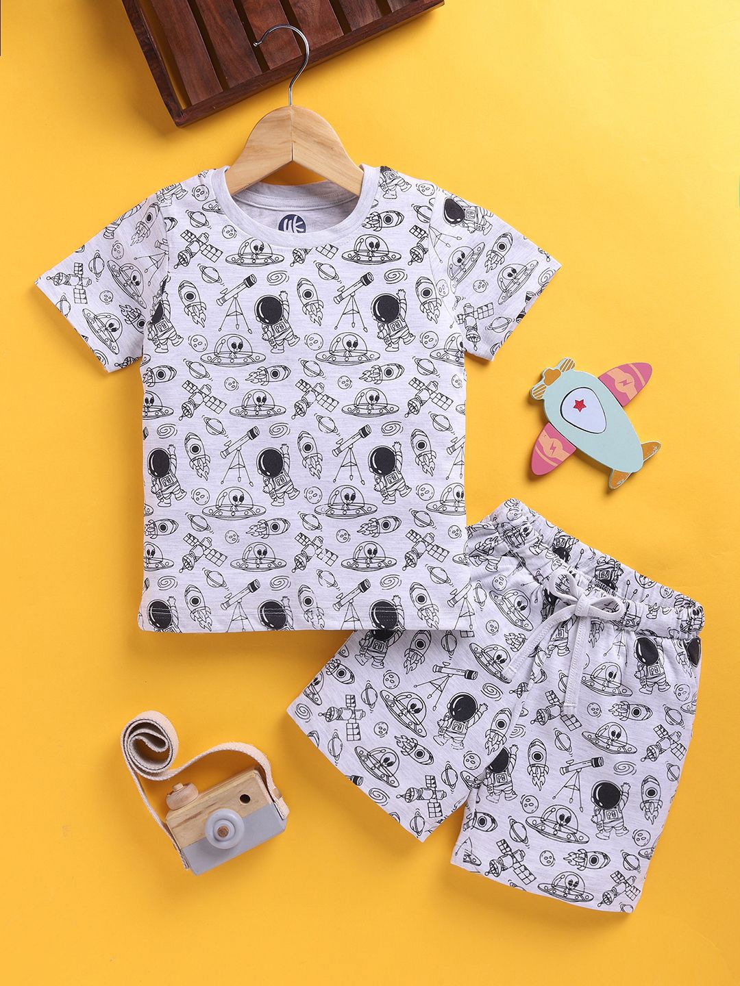 

YK Infant Girls Printed Pure Cotton Clothing Set, Grey