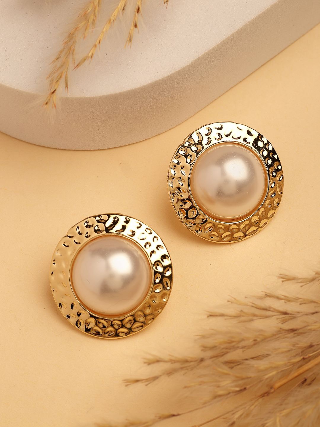 

NVR Contemporary Studs Earrings, Gold