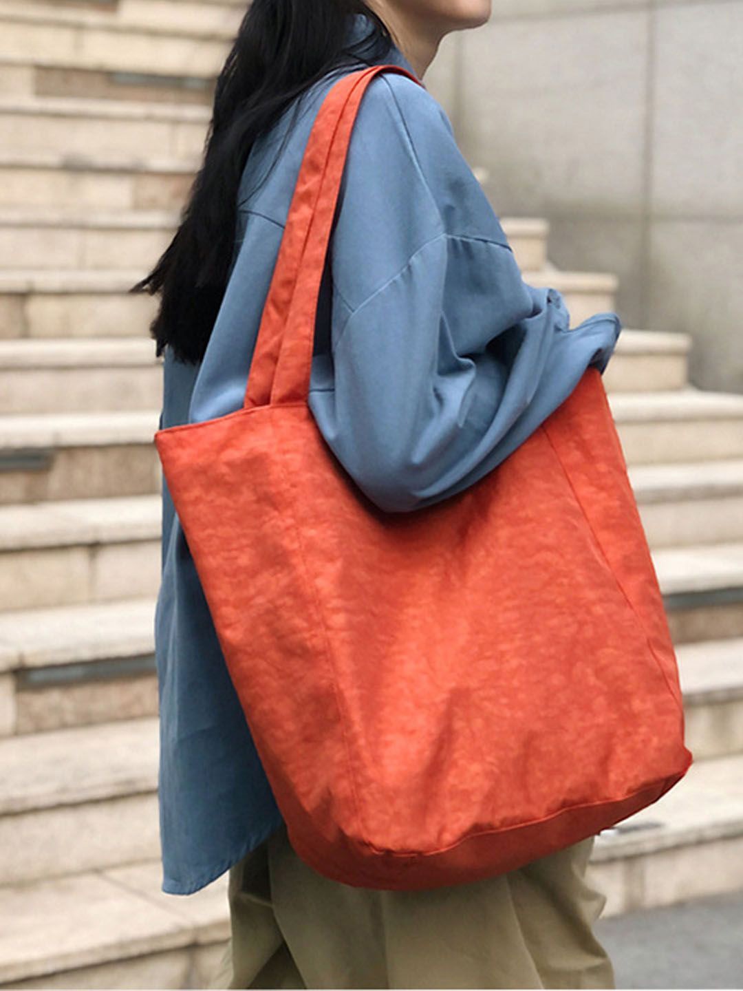 

StyleCast Orange Shopper Stylish Tote Bag