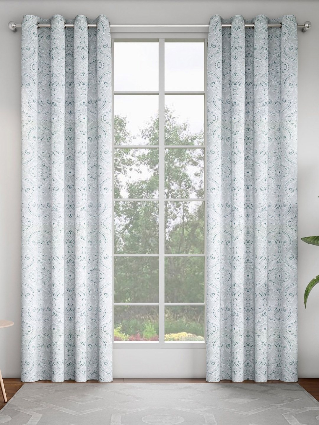 

GM Blue & Grey Set of 2 Room Darkening Door Curtain