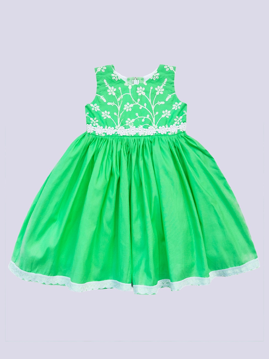 

STANWELLS KIDS Girls Floral Embroidered Fit & Flare Dress, Green