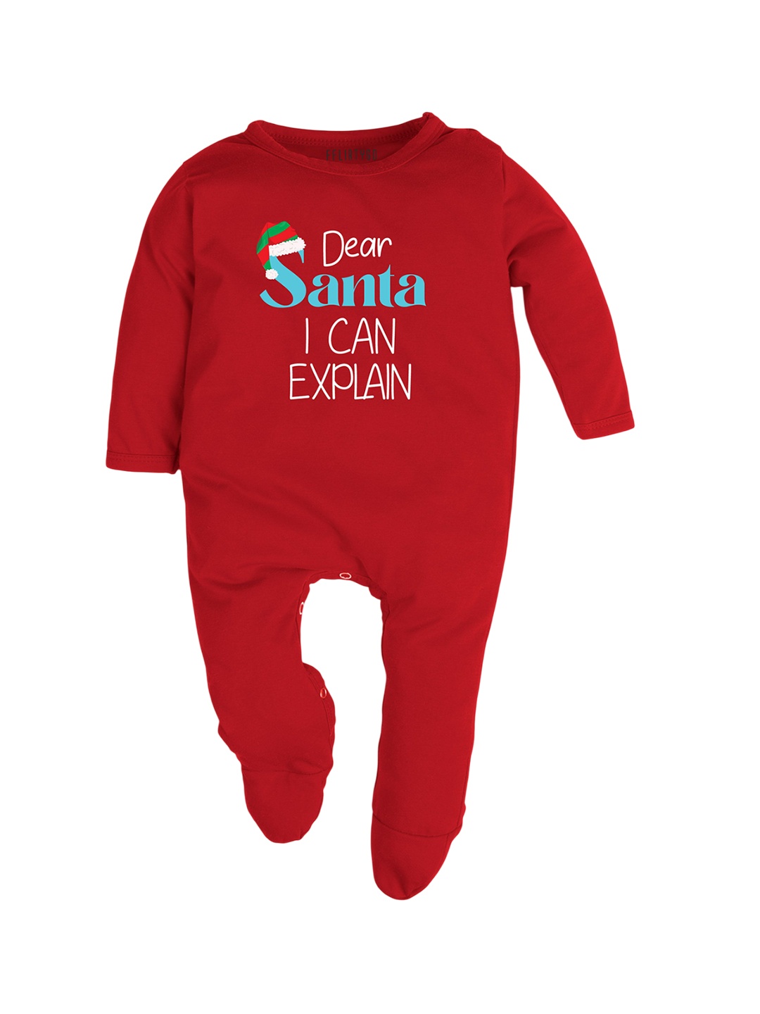 

FFLIRTYGO Infants Printed Pure Cotton Sleepsuit, Red