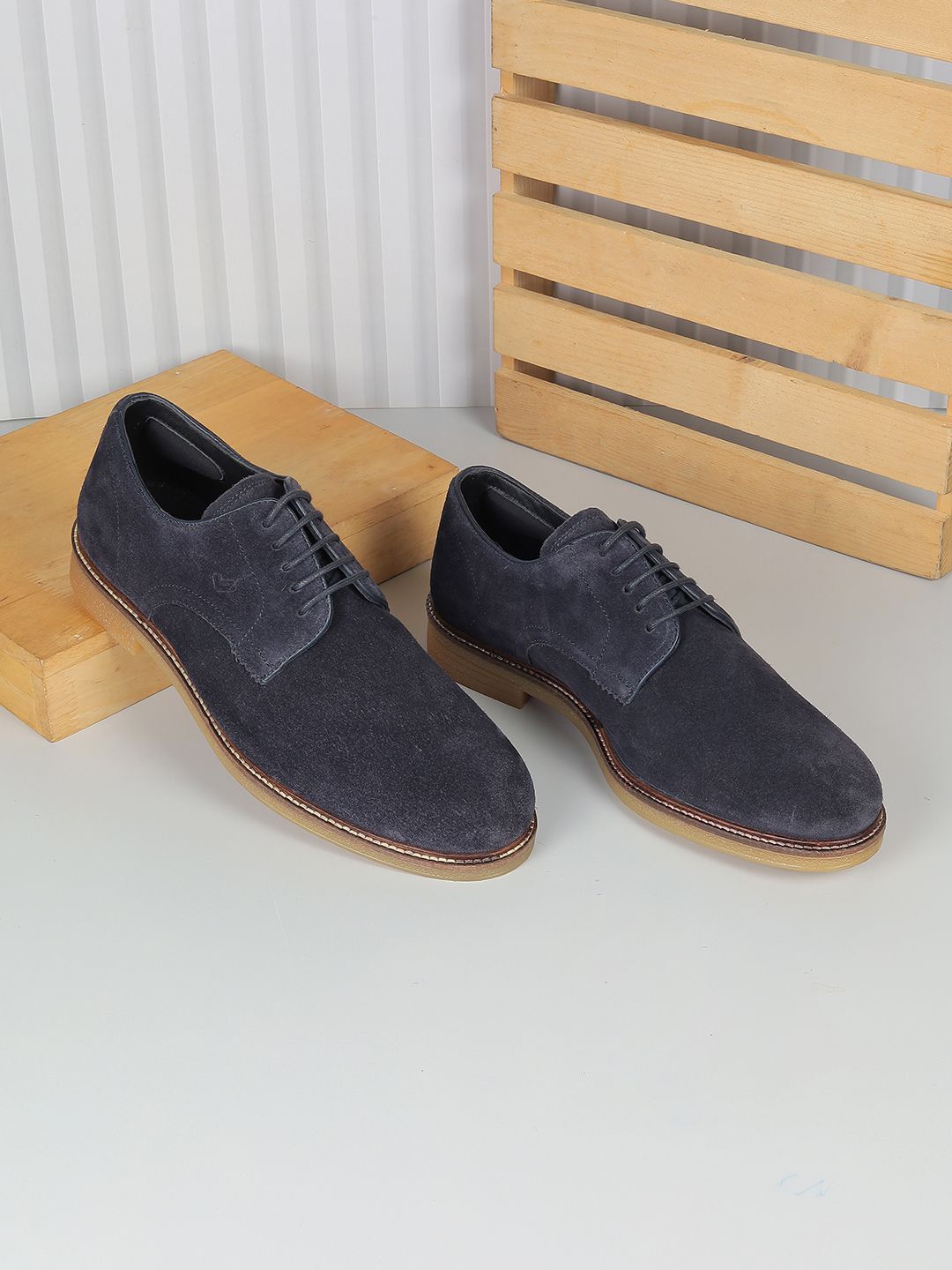 

DAVINCHI Men Comfort Lace Up Shoes, Blue