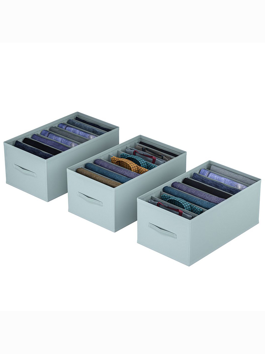 

Kuber Industries Grey Set of 3 Regular Drawer Organiser Organisers