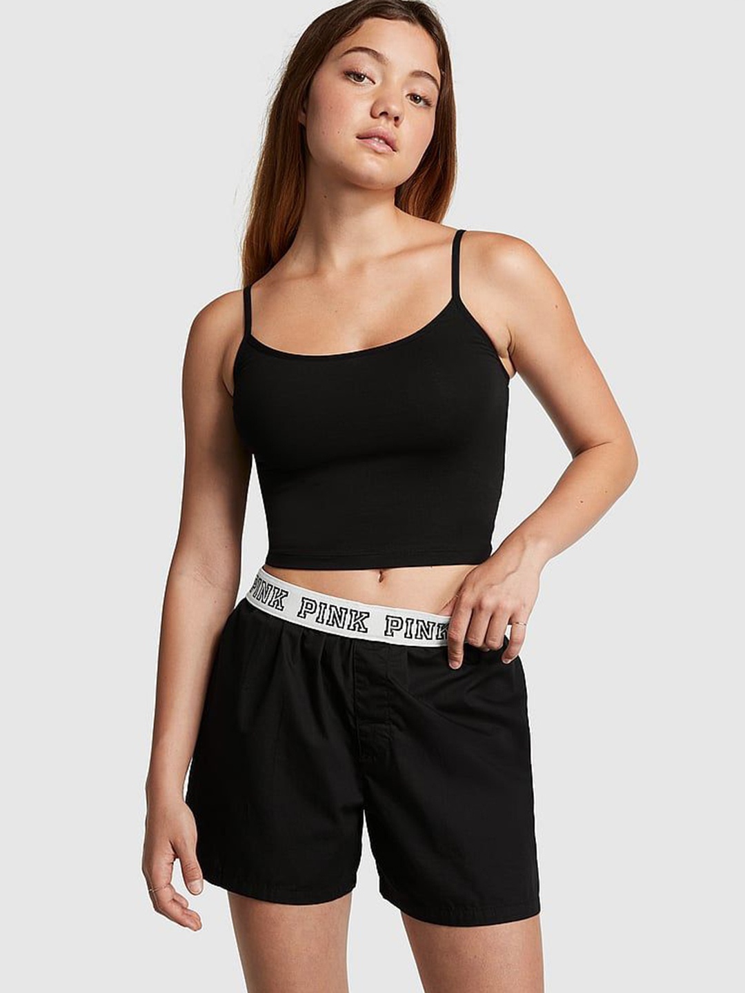 

Victoria's Secret Women Printed Lounge Shorts, Black