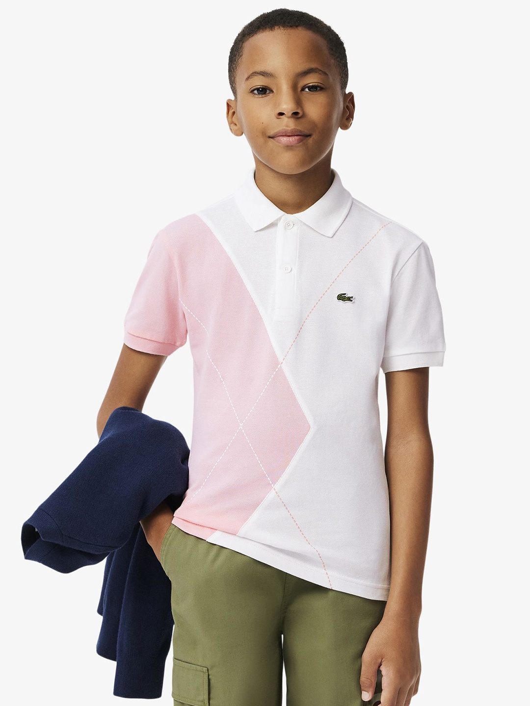 

Lacoste Kids Polo Collar Applique T-shirt, White