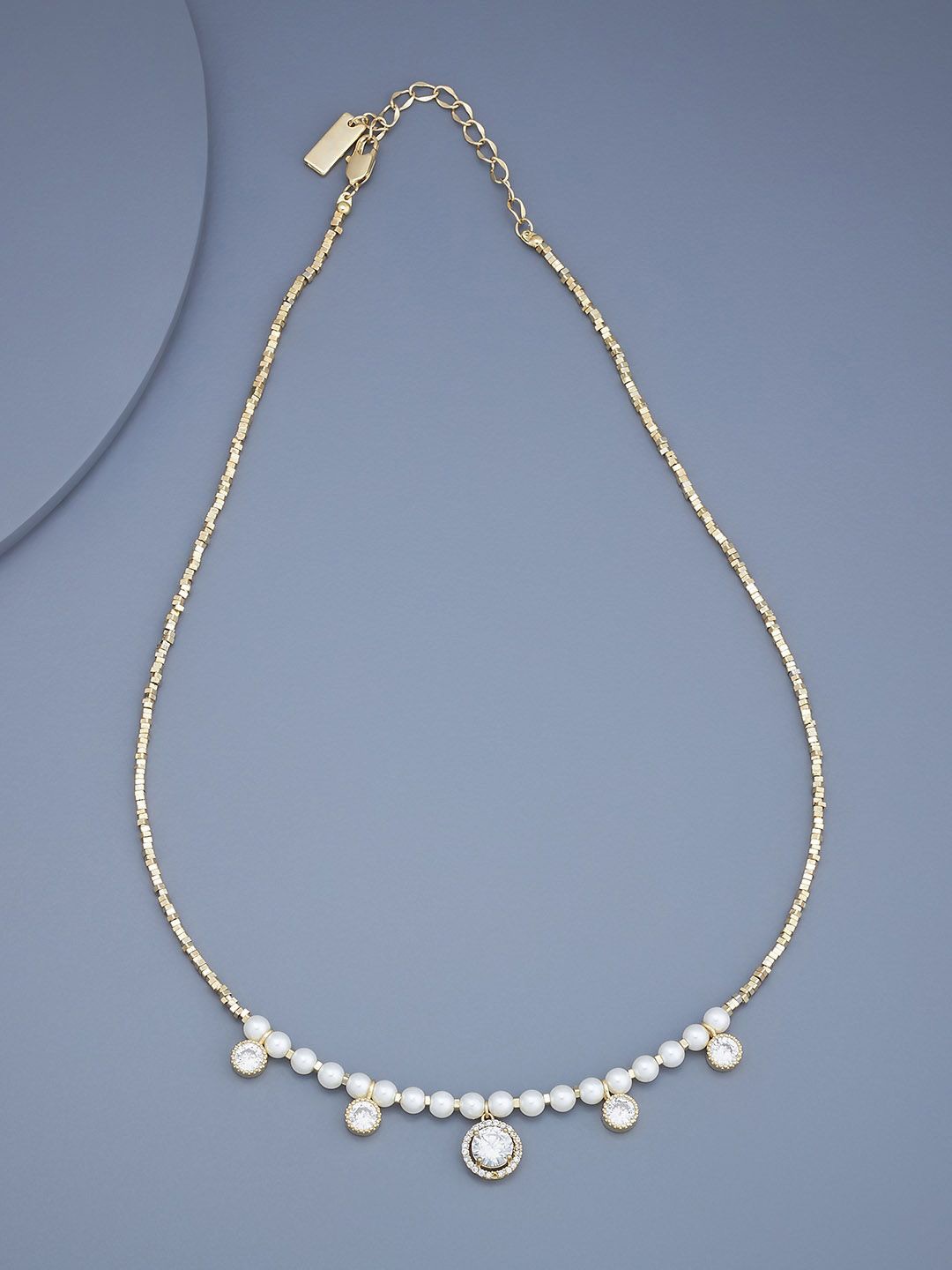 

Kushal's Fashion Jewellery Copper Gold-Plated Necklace, White