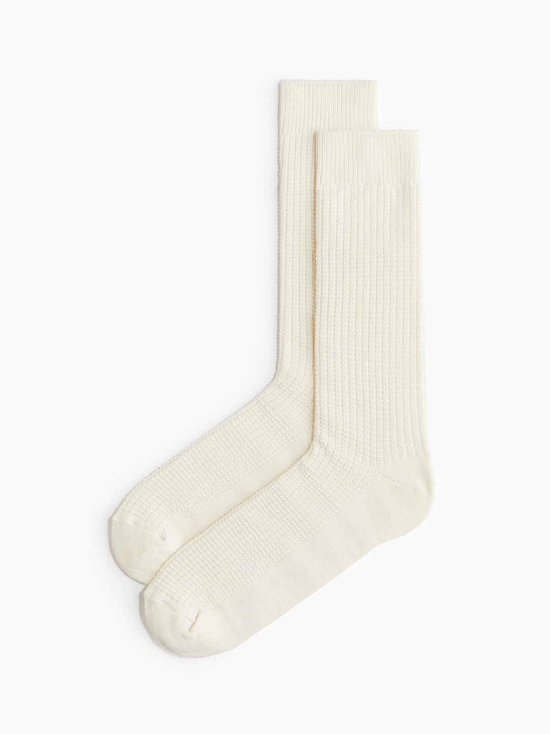 

H&M Men Waffled Socks, White