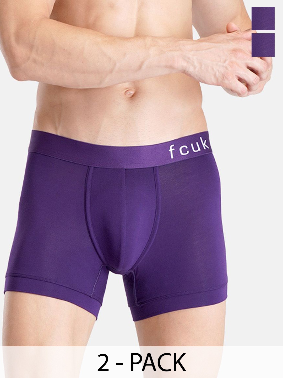 

FCUK Pack Of 2 Cotton Mid Rise Trunk Trunk PARKROYAL-TCROWN JEWELS, Blue