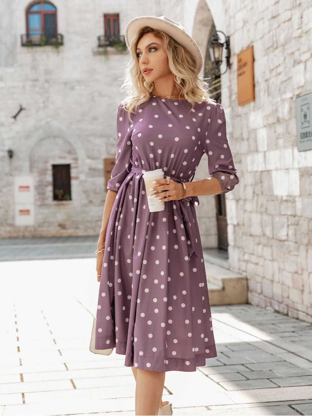 

Oh Rare Print Fit & Flare Dress, Mauve