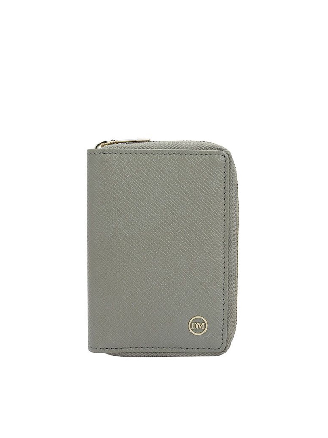 

Da Milano Unisex Textured Leather Card Holder, Grey