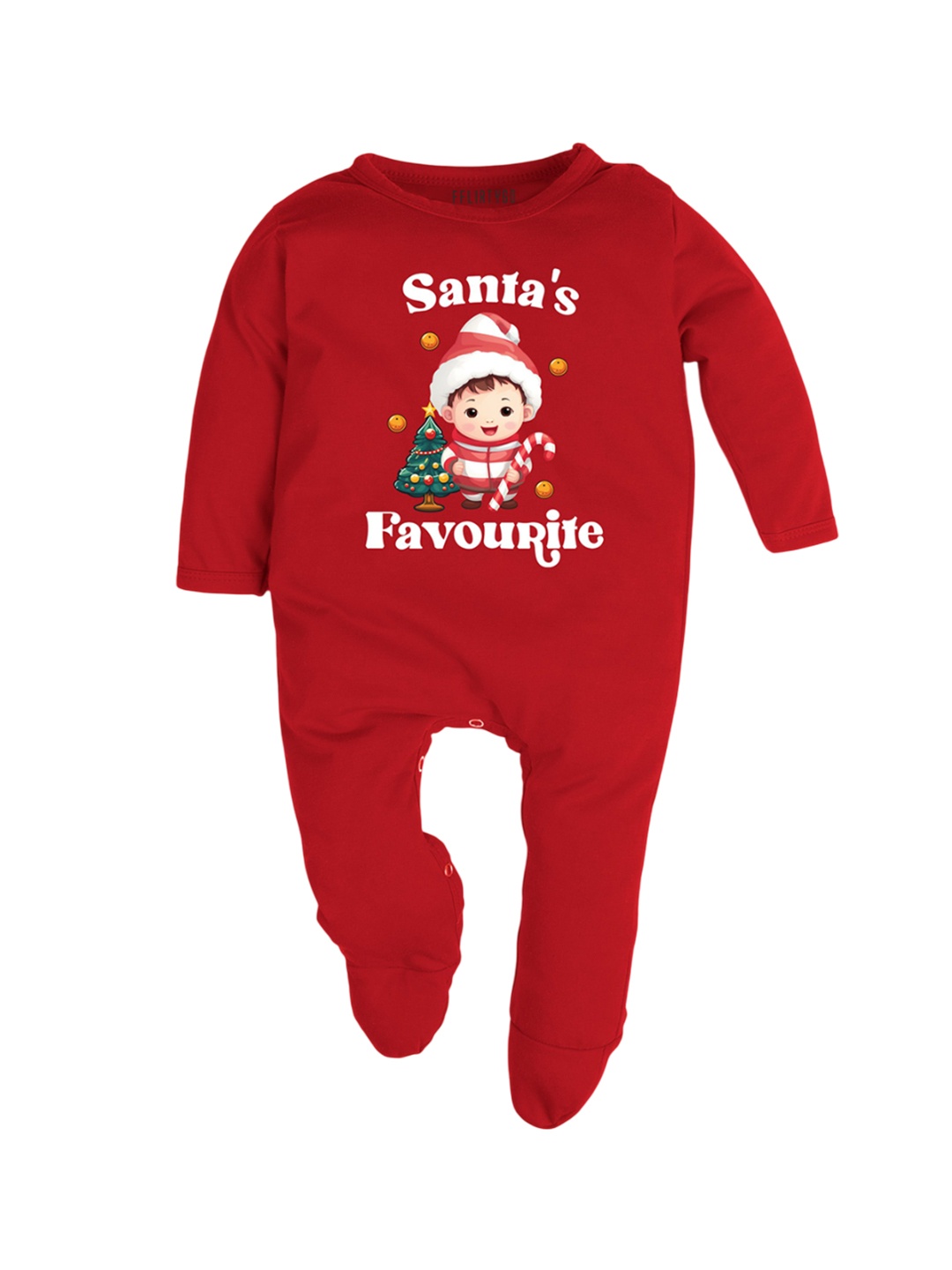

FFLIRTYGO Kids Printed Cotton Sleepsuit, Red