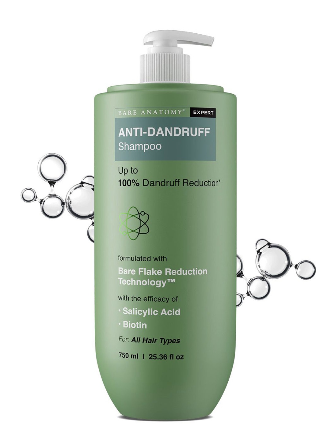 

Bare Anatomy Expert Bare Flake Reduction Technology Anti Dandruff Shampoo - 750ml, Green