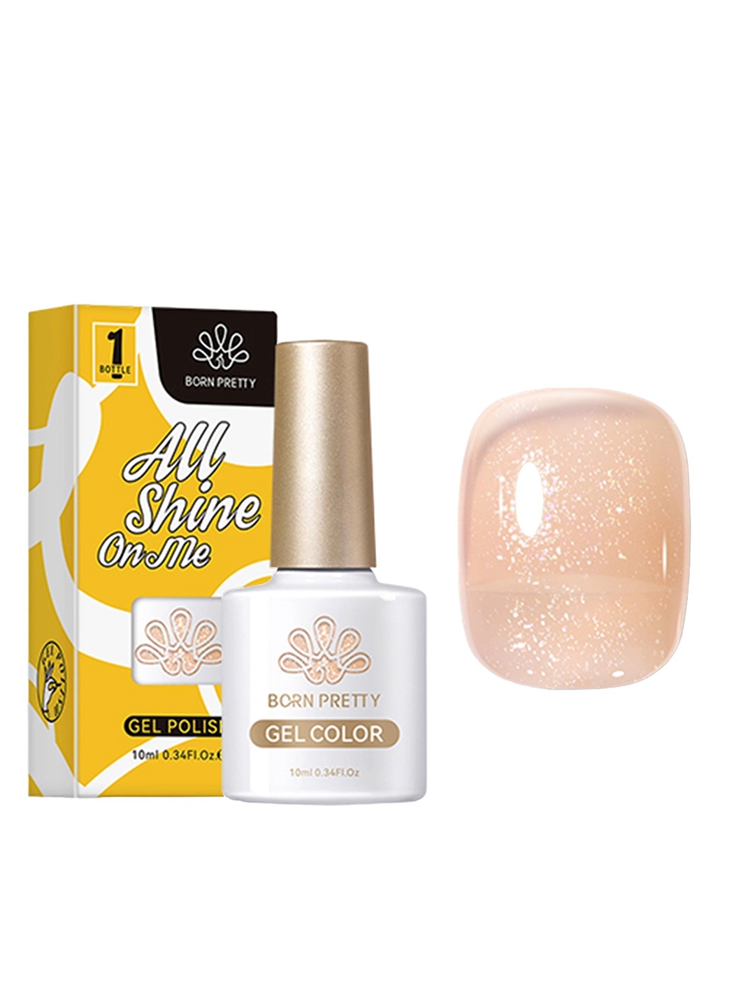 

BORN PRETTY All Shine On Me Glitter Gel Nail Polish - 10 ml - JN63, Nude