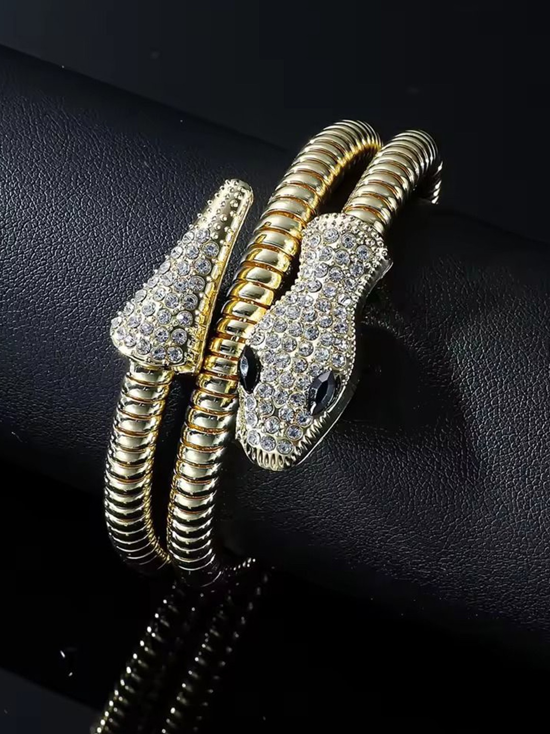 

MEENAZ Women American Diamond Antique Gold-Plated Bracelet