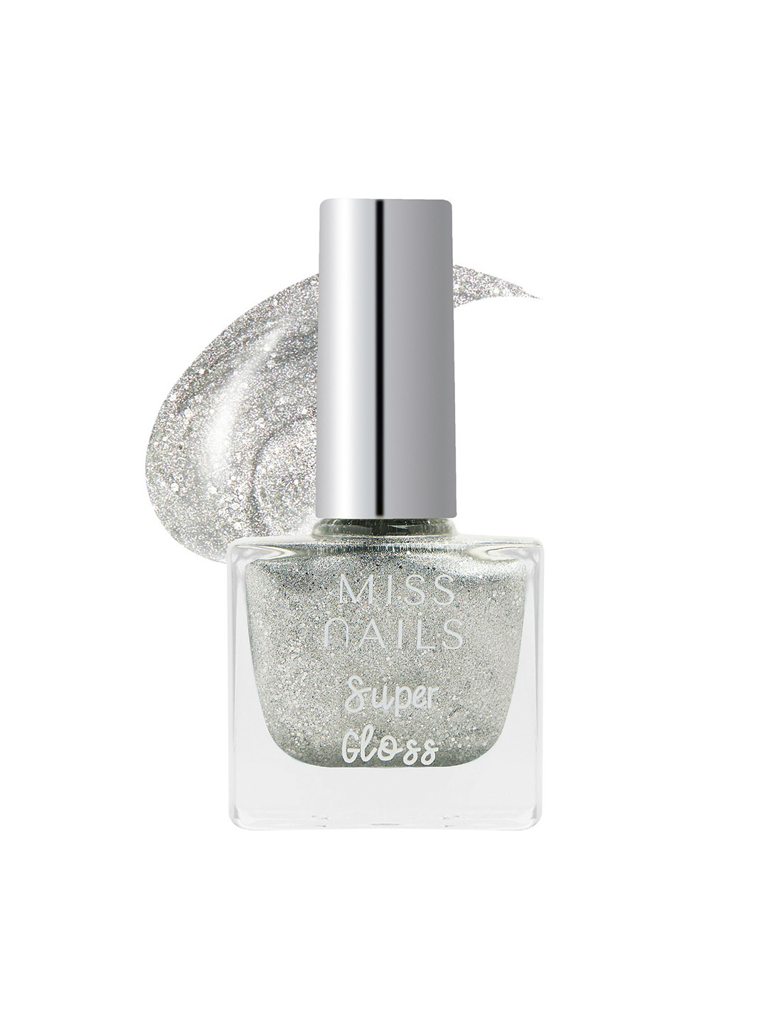 

MISS NAILS Super Gloss Nail Paint - 10 ml - SG57, Silver