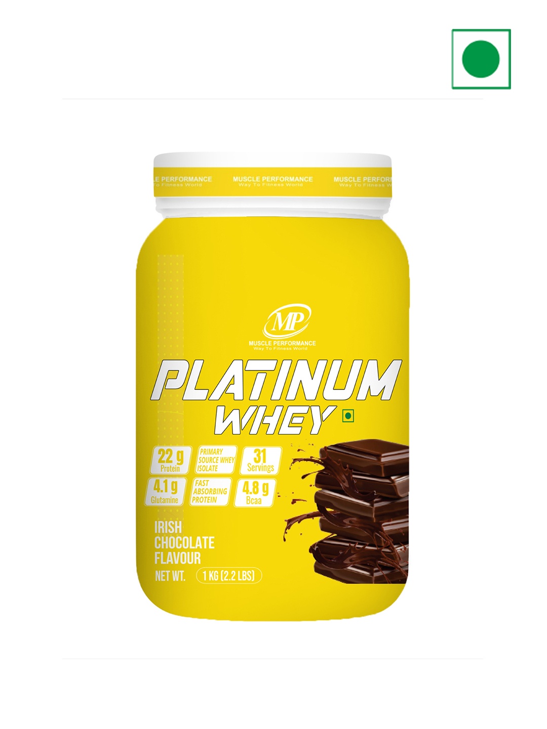 

Muscle Performance Platinum Whey Protein - 1 Kg - Irish Chocolate Flavor, White