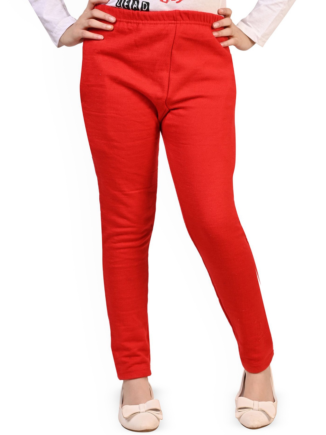 

BAESD Girls Woolen Ankle-Length Leggings, Red