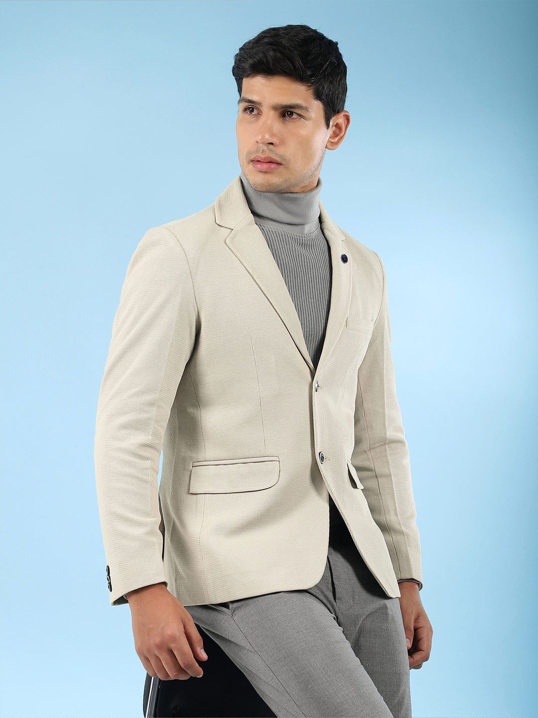 

Beyoung Men Woollen Tailored Jacket, Off white