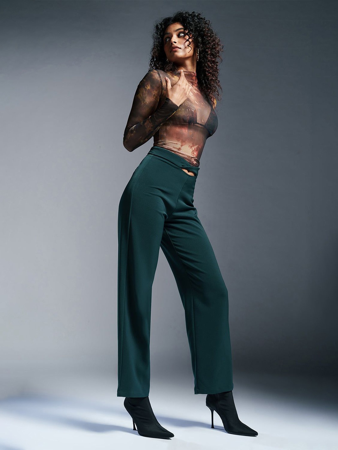 

FREAKINS Twisted Waist Korean Pants, Green