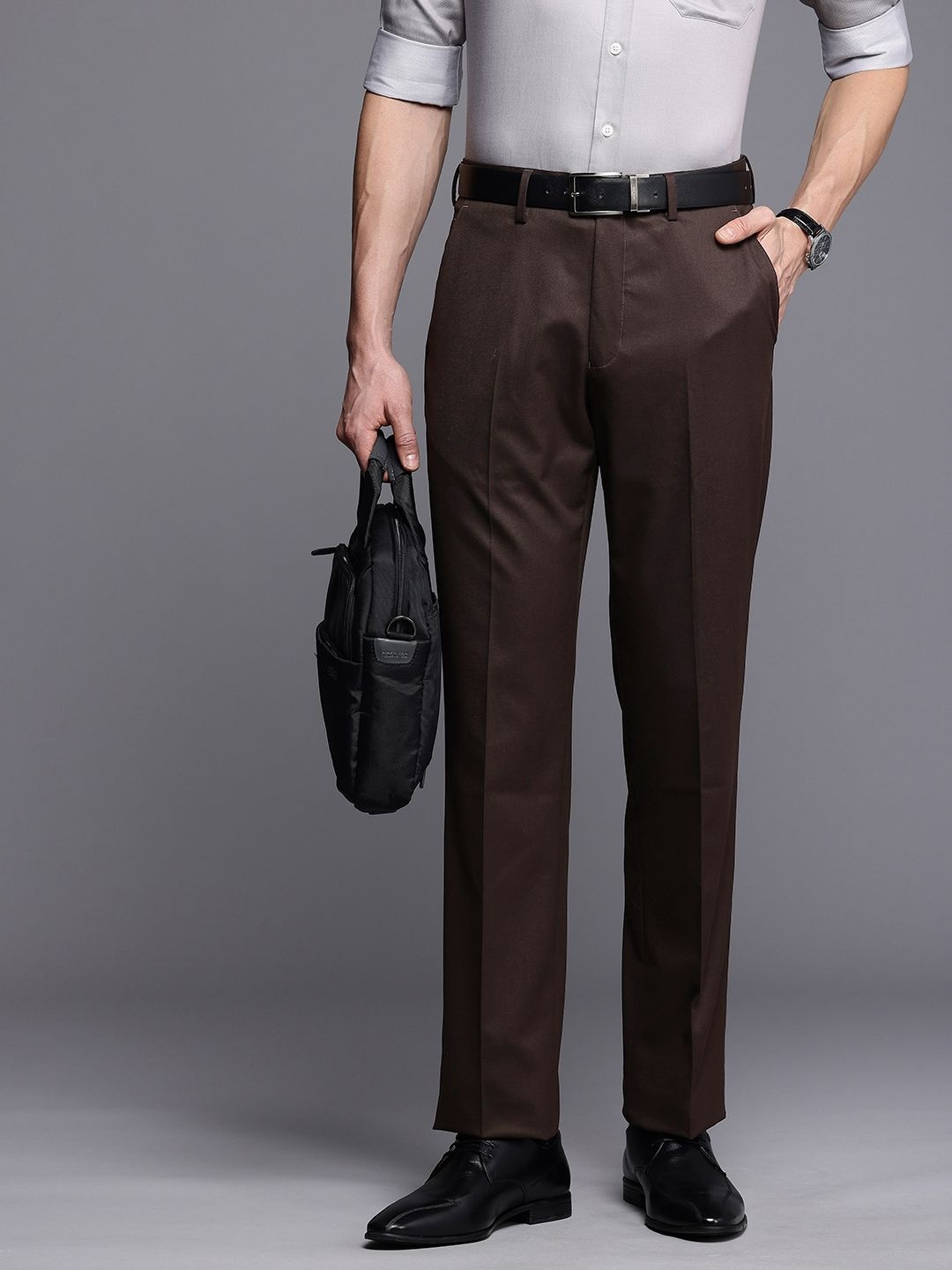 

Louis Philippe Men Formal Trousers, Brown