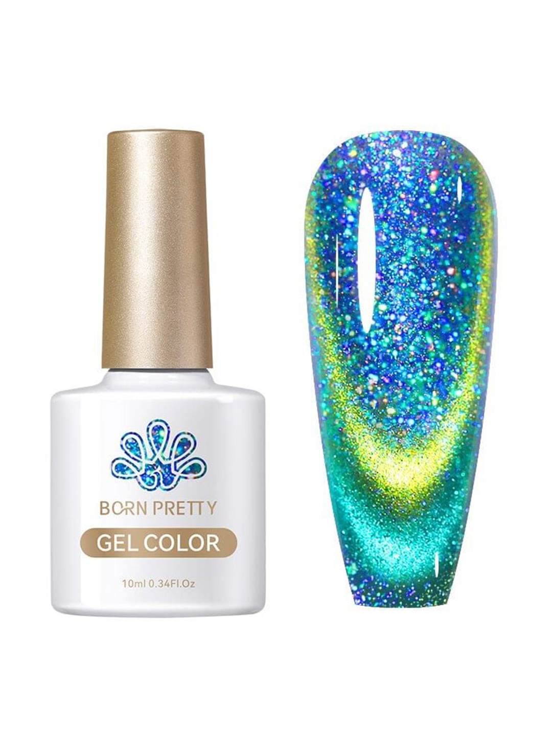 

BORN PRETTY 9D Magnetic Chameleon Long Lasting Gel Nail Polish 10ml - RG03, Blue