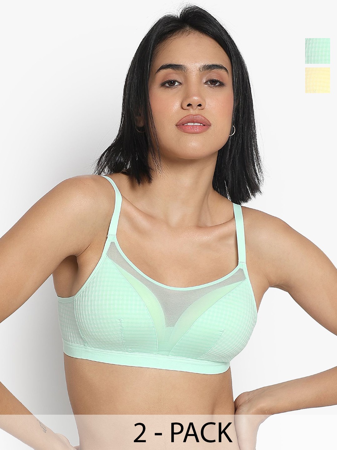 

PARKHA Women Pack OF 2 Full Coverage Lightly Padded Bra, Blue