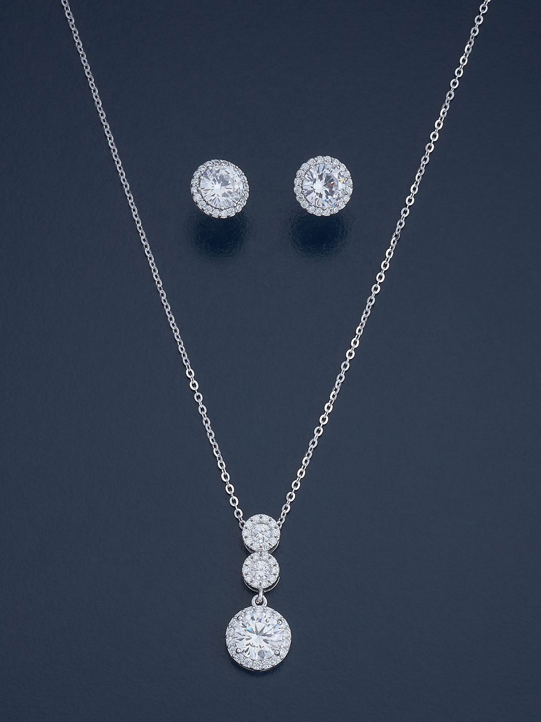 

Kushal's Fashion Jewellery Rhodium-Plated Spherical Pendants, White