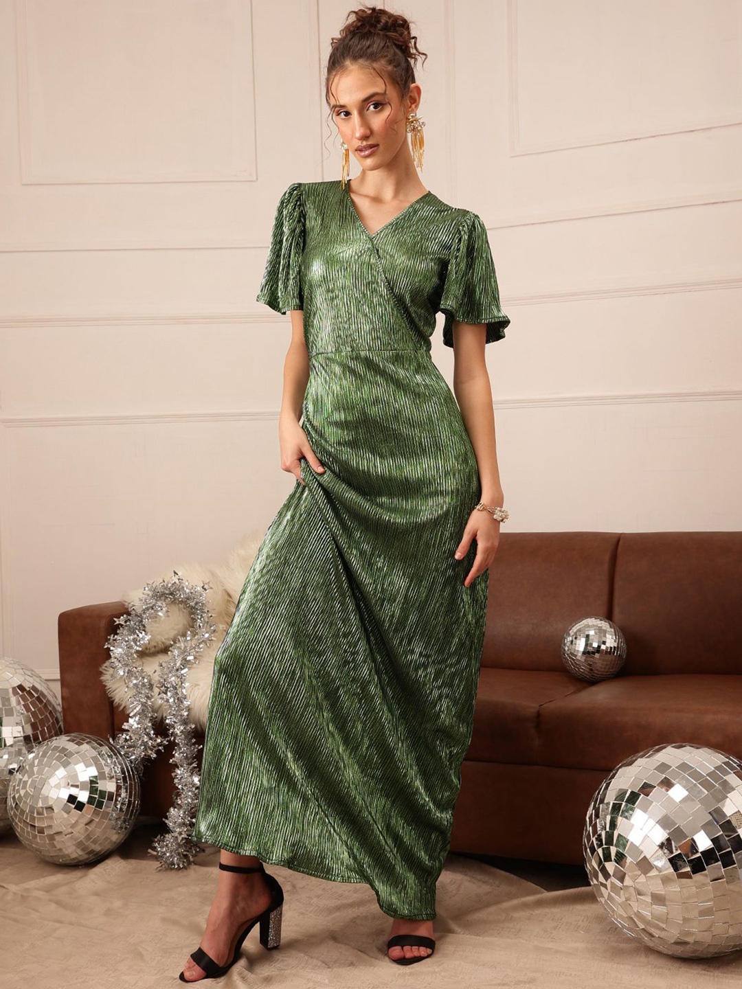 

The Roadster Lifestyle Co. Fit & Flared Maxi Dress, Green