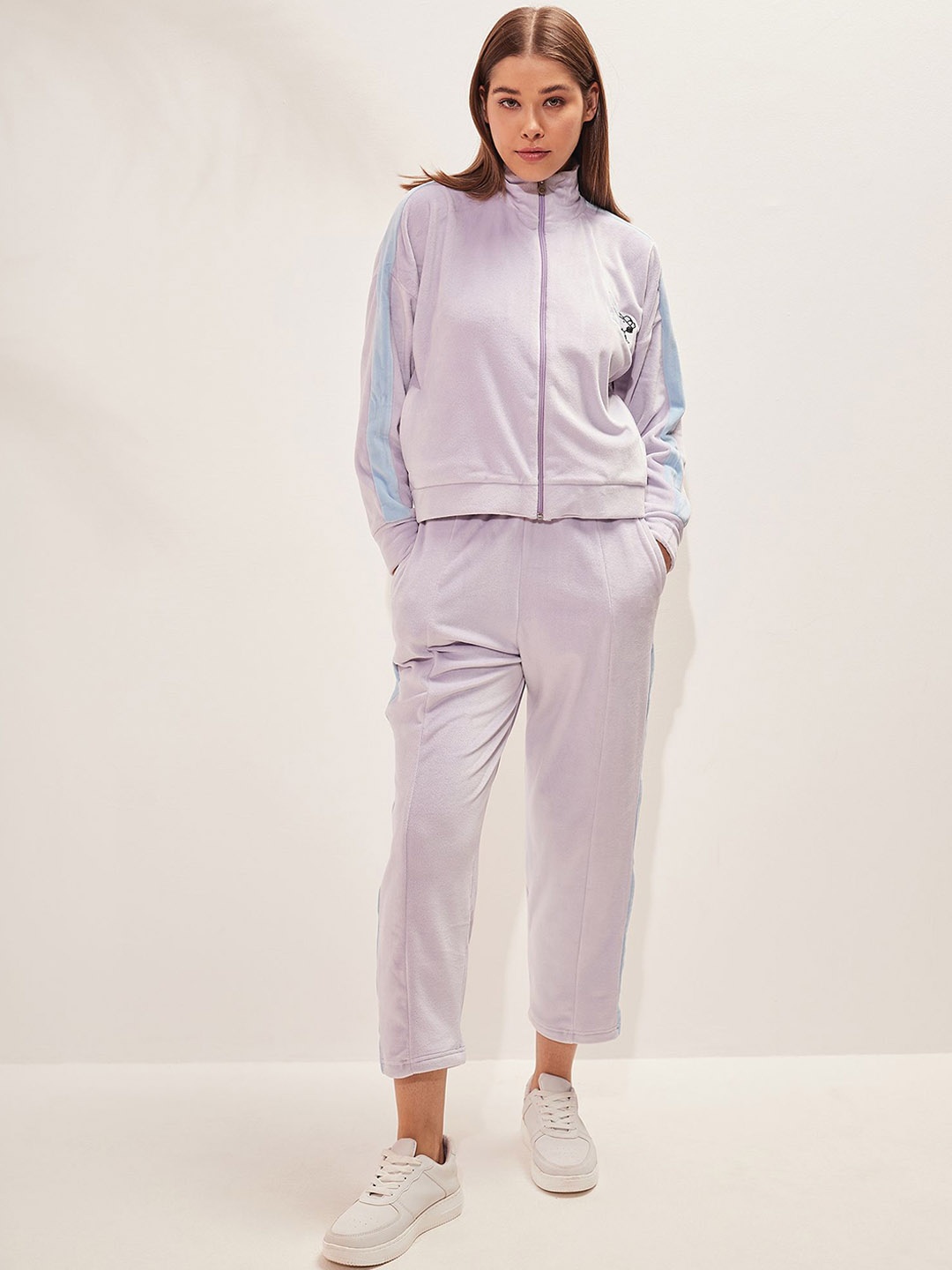 

Sweet Dreams Mock Collar Tracksuit, Purple