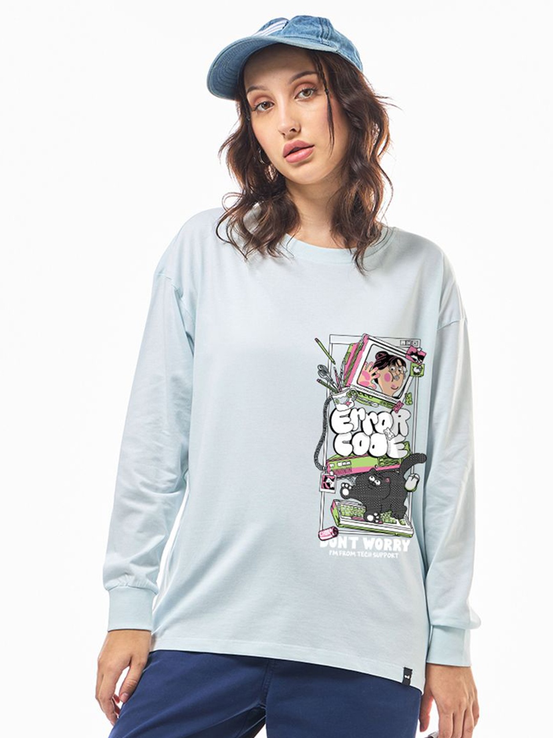 

Bewakoof Women Printed T-shirt, Blue