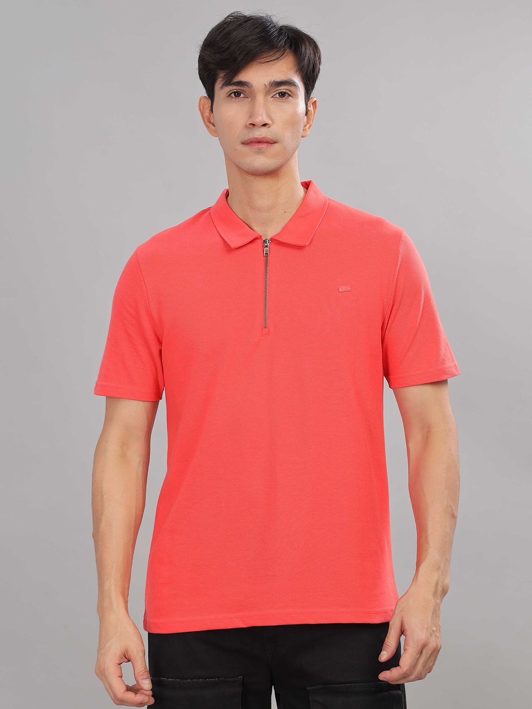 

TOMHIDDLE Men Polo Collar T-shirt, Orange