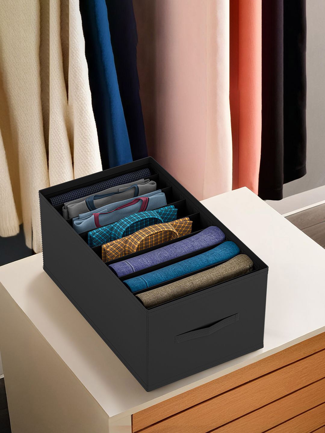 

Kuber Industries Black Set of 1 Regular Drawer Organiser Organisers