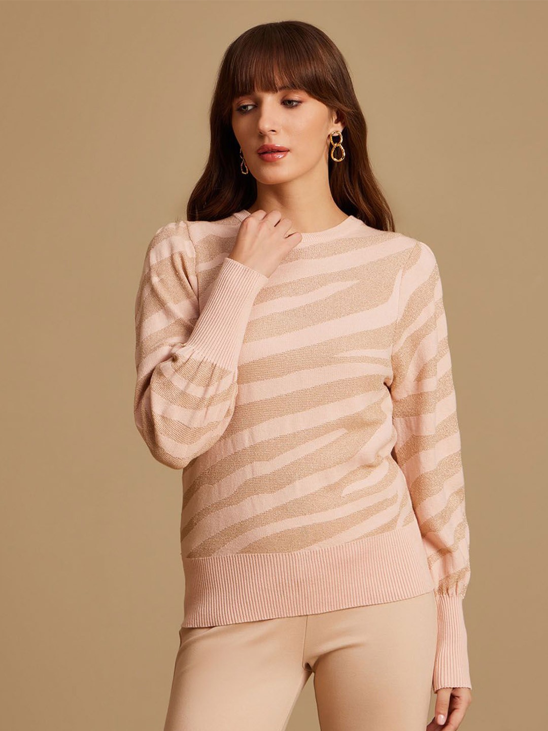 

Kazo Women Printed Pullover, Pink