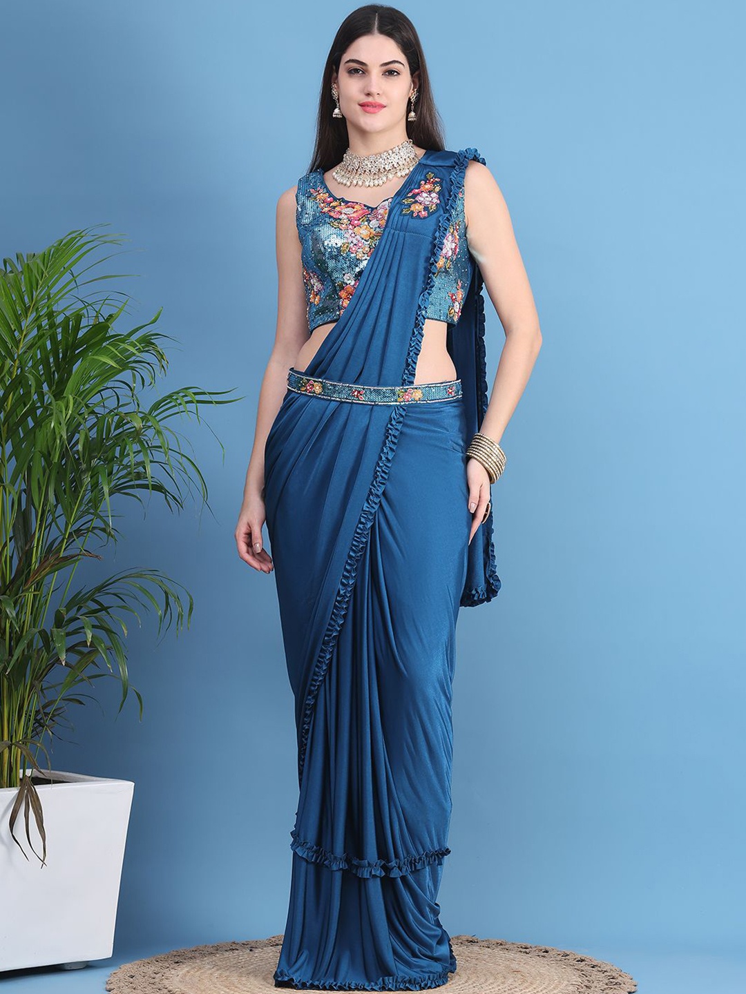 

Grancy Ready to Wear Saree, Blue