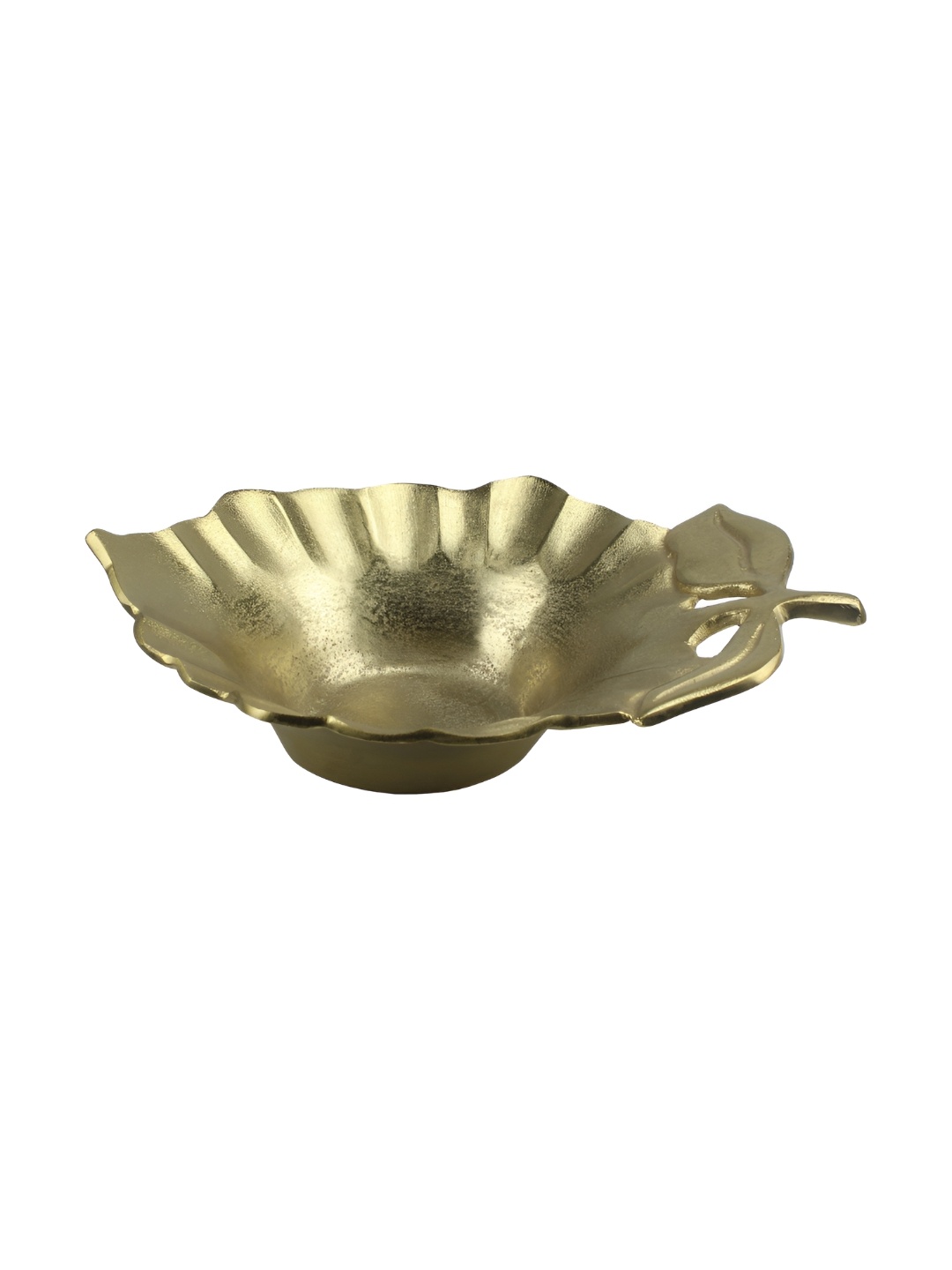 

Hind Decor Textured Leaf Decorative Bowl, Gold