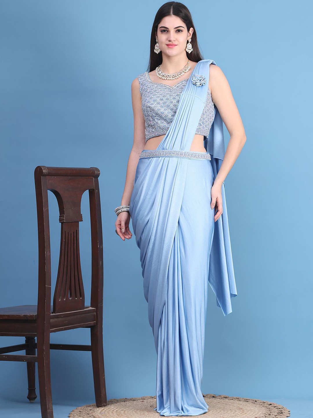 

Grancy Ready to Wear Saree, Blue