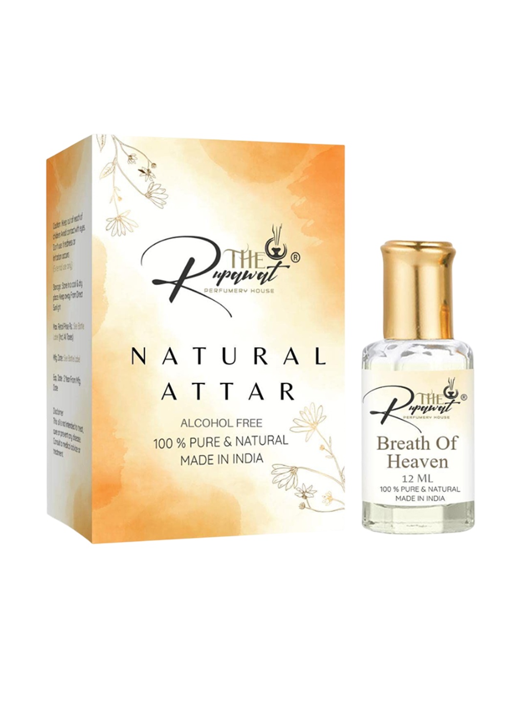 

THE RUPAWAT Perfumery House Breath Of Heaven Natural & Pure Alcohol Free Attar- 12 ml, Transparent