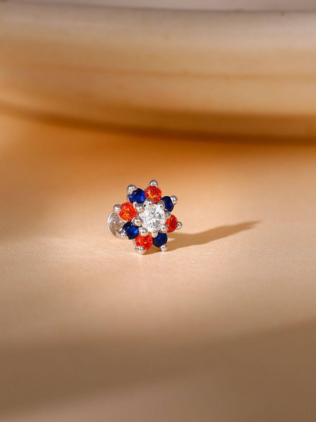 

GIVA Rhodium-Plated Stud Nosepin, Silver