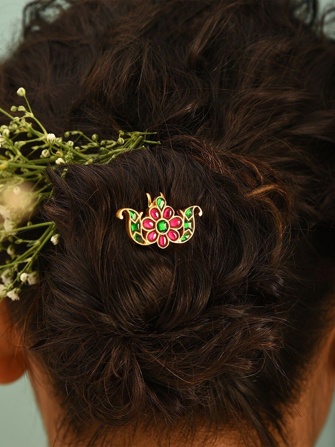 

JAYPORE Women Embellished Bumpit Hair Pin, Gold