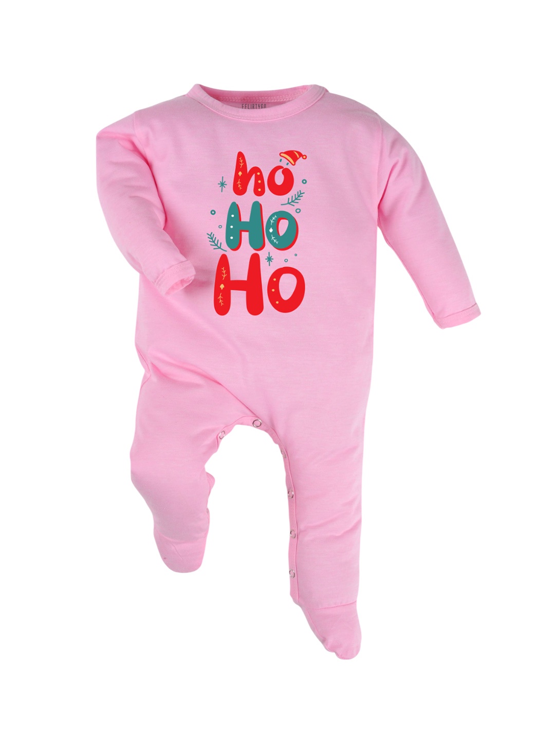 

FFLIRTYGO Infants Printed Pure Cotton Sleepsuit, Pink